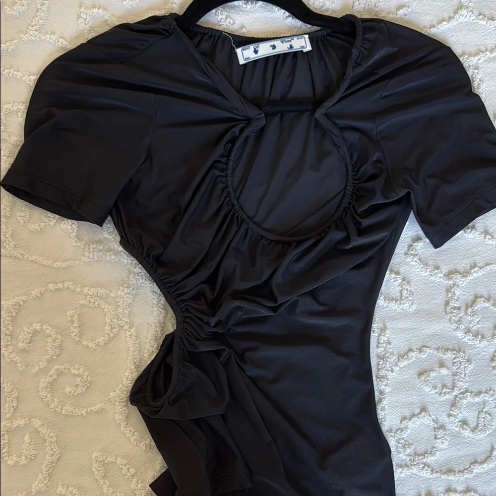 OFF-WHITE Swiss Cheese semi sheer top - Picture 6 of 9